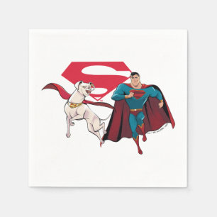 Servilleta De Papel Krypto y Superman