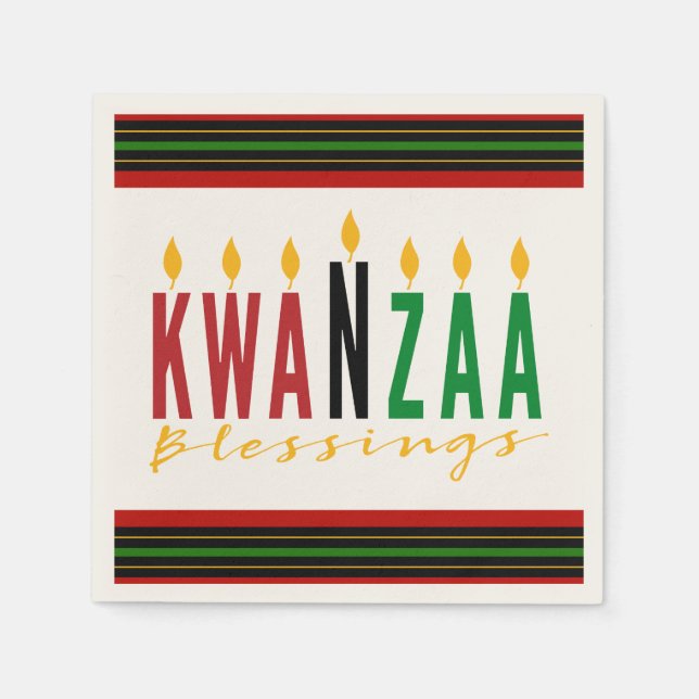 Servilleta De Papel Kwanzaa Blessings | Kinara (Anverso)