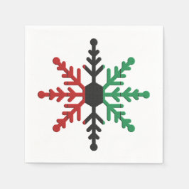 Servilleta De Papel Kwanzaa, copo de nieve rojo negro rayado