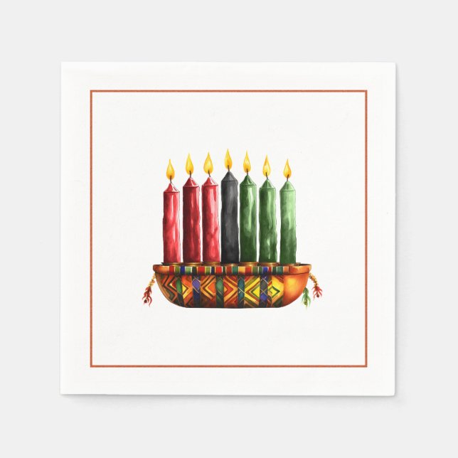 Servilleta De Papel Kwanzaa Siete Papel de Vela (Anverso)