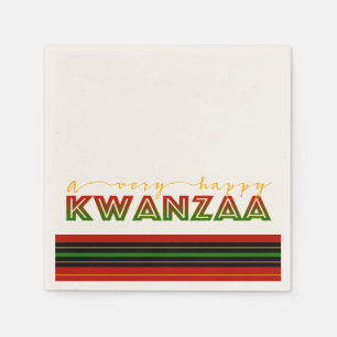 Servilleta De Papel Kwanzaa Un Kwanzaa Muy feliz, audaz Stripe