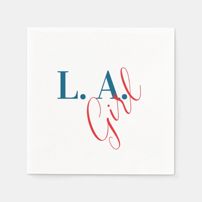 Servilleta De Papel L. A. Girl Los Angeles Modern Minimalist Plain (Anverso)