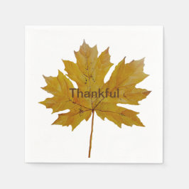 Servilleta De Papel La acuarela agradecida de la hoja de otoño