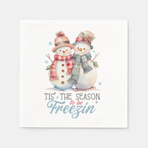 Servilleta De Papel La acuarela es la estación de congelación