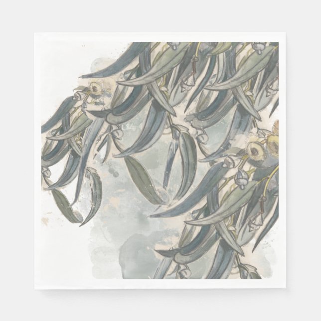 Servilleta De Papel La acuarela Eucalyptus deja la vegetación (Anverso)