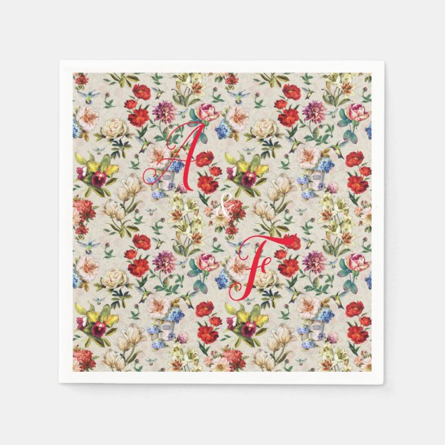 Servilleta De Papel La acuarela floral de la era victoriana (Anverso)