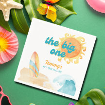 La acuarela grande de Surfboard 1º cumpleaños