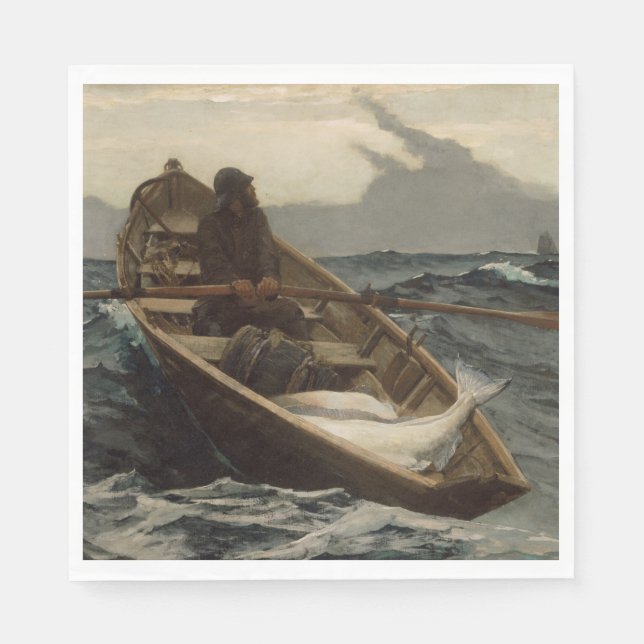 Servilleta De Papel La advertencia de niebla (de Winslow Homer) (Anverso)