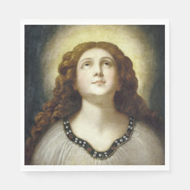 Servilleta De Papel La Alma Bendita (Joven Religiosa Angelical) (Anverso)