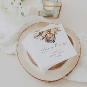 Servilleta De Papel La Amor Está Preparando Café Desayuno de Novia