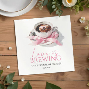 Servilleta De Papel La Amor Está Preparando Café Rosa Arco Despedida d