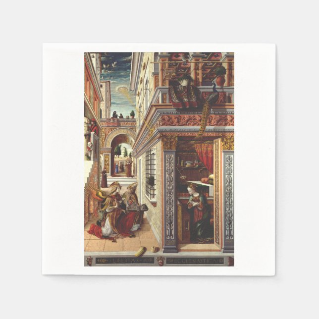 Servilleta De Papel La Anunciación, con San Emidio (Anverso)