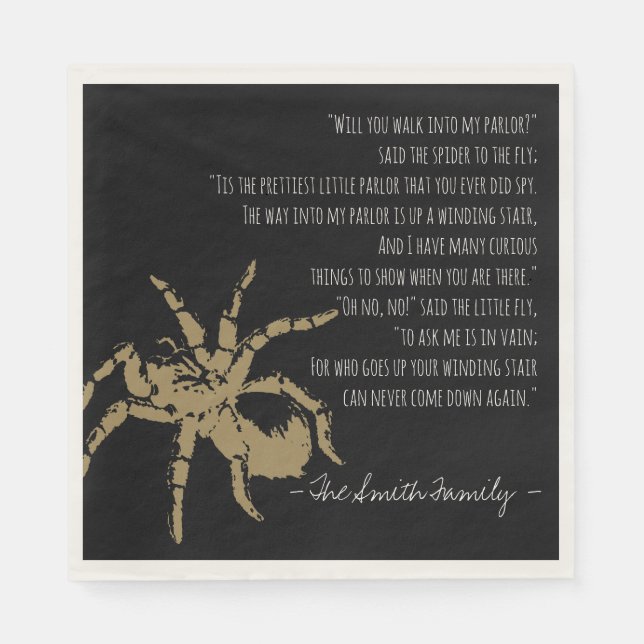 Servilleta De Papel La araña y el poema de la mosca (Anverso)