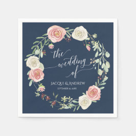 Servilleta De Papel La armada y el Boda de Rubor Ivory White rose Euca