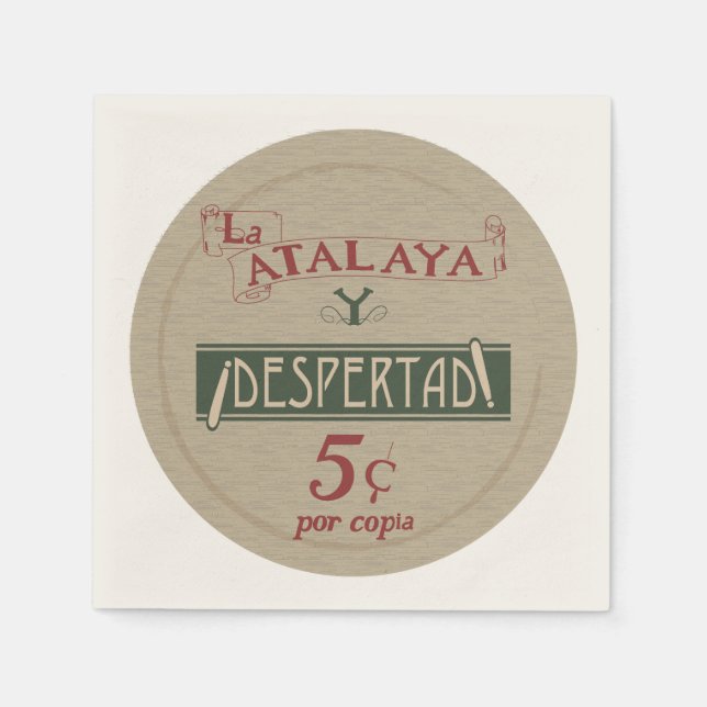 Servilleta De Papel La Atalaya Despertad 5 centavos (Anverso)