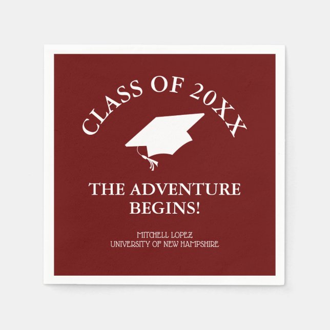 Servilleta De Papel La aventura comienza a graduarse (Anverso)