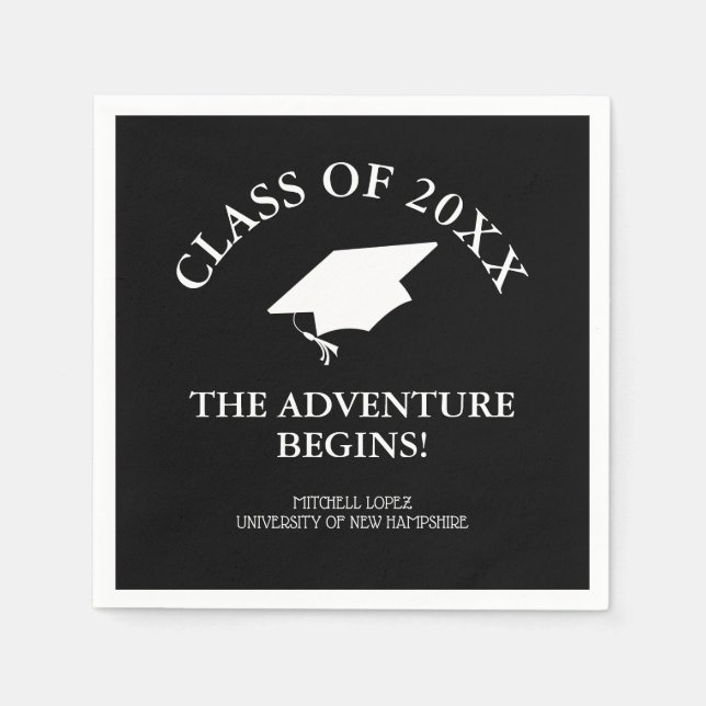 Servilleta De Papel La aventura comienza a graduarse (Anverso)