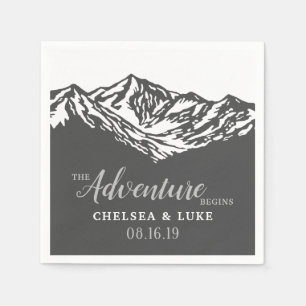 Servilleta De Papel La aventura comienza con el Boda de Montaña