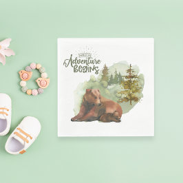 Servilleta De Papel La aventura comienza con la tipografía de osos rús