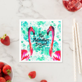 Servilleta De Papel La aventura empieza, flamencos rosados