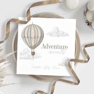 Servilleta De Papel La aventura espera el globo aerostático Baby Showe