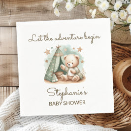 Servilleta De Papel La aventura está llamando Fiesta de bebé del osito