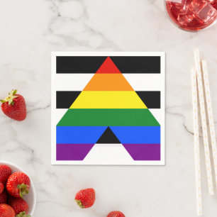 Servilleta De Papel La bandera de aliado heterosexual de SlipperyJoe's