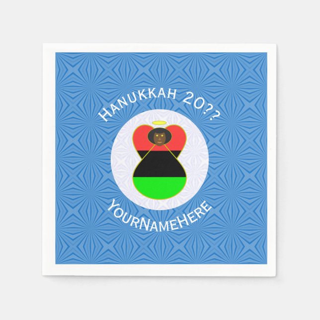 Servilleta De Papel La bandera de Angel Hanukkah de la diáspora africa (Anverso)