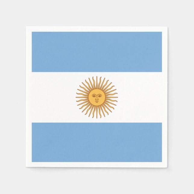 Servilleta De Papel La bandera de Argentina con el sol de mayo (Anverso)