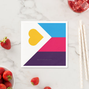 Servilleta De Papel La bandera del orgullo poliamoroso tricolor de Sli