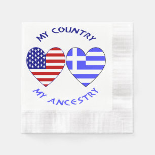 Servilleta De Papel La bandera griega de los Estados Unidos de América