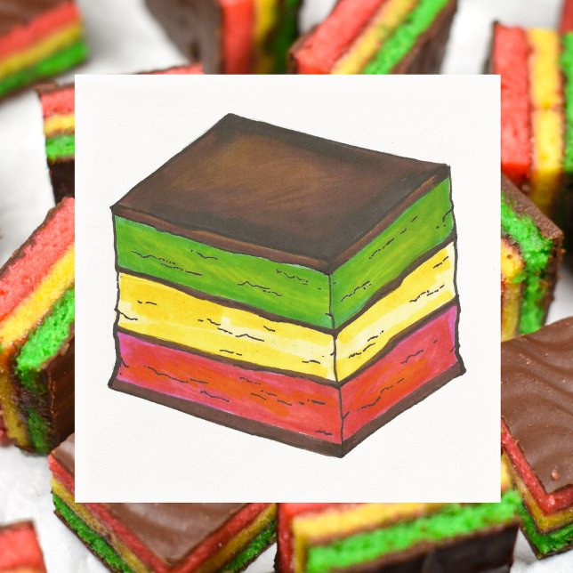 Servilleta De Papel La bandera italiana arcoiris siete Navidades de ca (Italian rainbow cookie napkin)