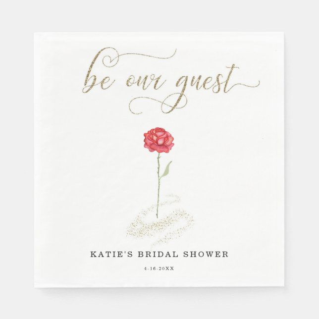 Servilleta De Papel La bella y la bestia sé nuestro invitado (Anverso)