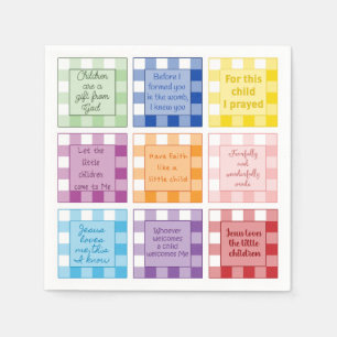 Servilleta De Papel La Biblia de Gingham versa Baby Shower