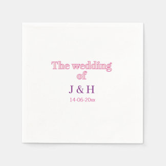 Servilleta De Papel La boda de la letra inicial del nombre de la parej