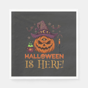 Servilleta De Papel La Bruja De La Calabaza Del Sombrero De Halloween