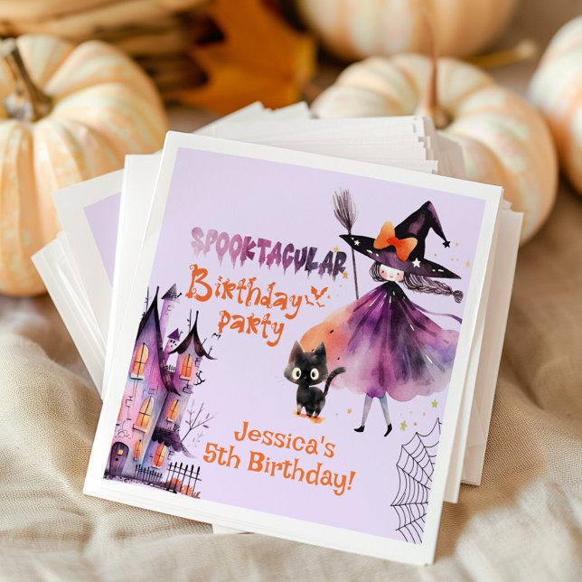 Servilleta De Papel La bruja linda Festín de cumpleaños de Halloween (Subido por el creador)