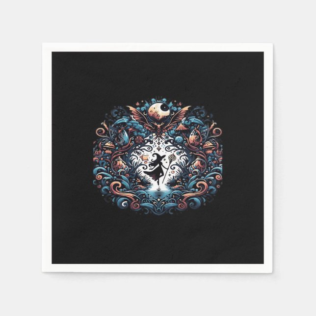 Servilleta De Papel La Bruja Whimsigota Dentro De Un Clásico (Anverso)