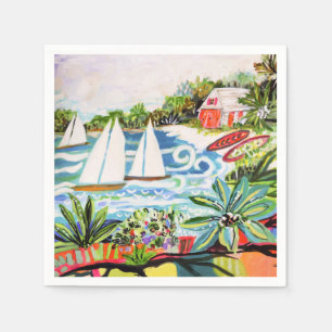 Servilleta De Papel La cabaña roja de la bahía II