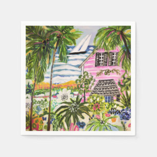 Servilleta De Papel La cabaña rosa en la bahía I