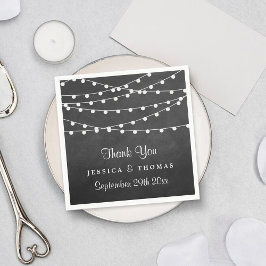 Servilleta De Papel La Cadena Se Ilumina En La Colección Boda Chalkboa