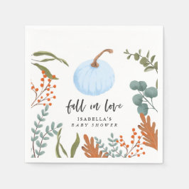 Servilleta De Papel La Calabaza Azul Cae Enamorada Baby Shower