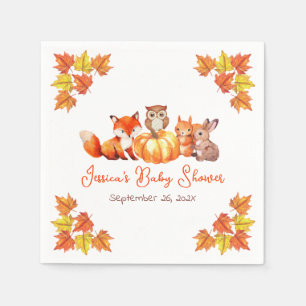 Servilleta De Papel La calabaza Baby Shower Cute Fox hace que los anim