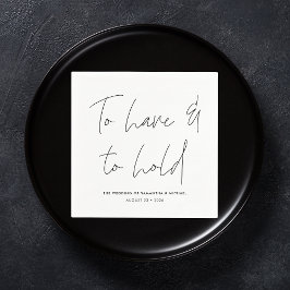 Servilleta De Papel La caligrafía moderna muestra a Boda blanco negro