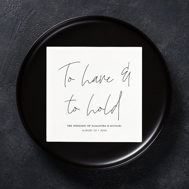 Servilleta De Papel La caligrafía moderna muestra a Boda blanco negro (Subido por el creador)