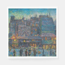 La calle de París se enciende por la noche (Arte F