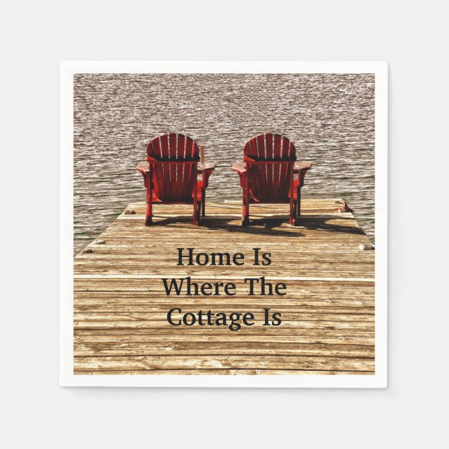 Servilleta De Papel La Casa Es Donde La Cabaña Es Las Sillas De Adiron (Anverso)