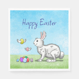 Servilleta De Papel La caza de huevos del conejo de Pascua