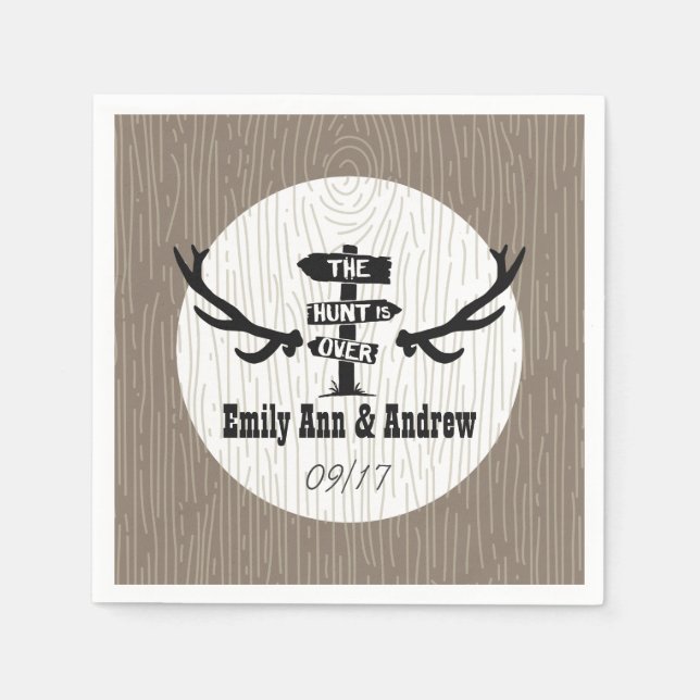 Servilleta De Papel La caza rústica está sobre Barnwood (Anverso)