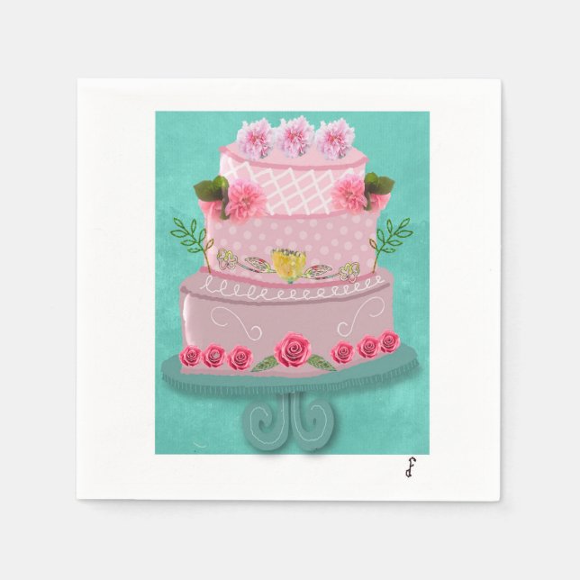 Servilleta De Papel La Celebración Rosada (Anverso)